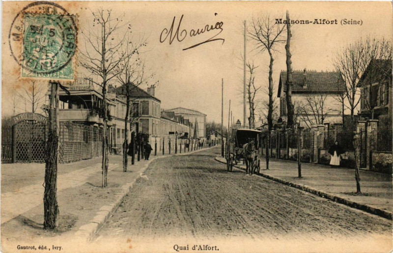 Carte postale ancienne Maisons-Alfort Quai d'Alfort à Maisons-Alfort