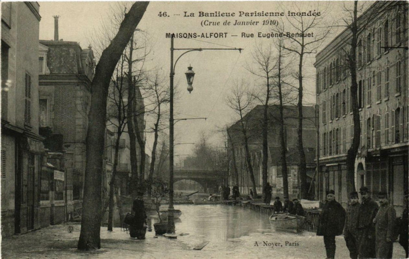 Carte postale ancienne Maisons-Alfort Rue Eugene-Renauet à Maisons-Alfort