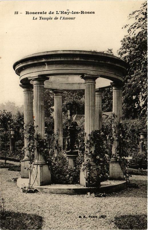 Carte postale ancienne L'Hay-les-Roses Roseraie Le Temple de l'Amour à L'Haÿ-les-Roses