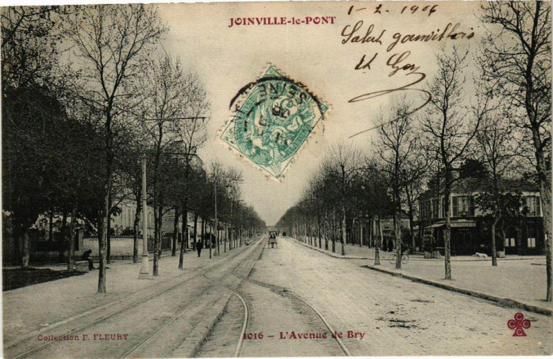 Carte postale ancienne Joinville-le-Pont 1016 L'Avenue de Bry à Joinville-le-Pont