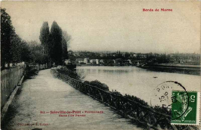 Carte postale ancienne Joinville-le-Pont 911 Promemnade dans Ile Fanas Bords de Marne à Joinville-le-Pont