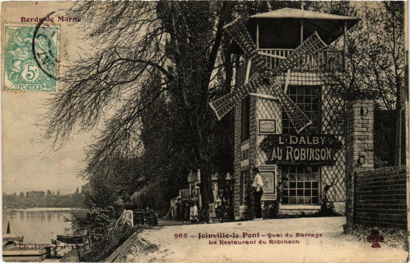 Carte postale ancienne Joinville-le-Pont Quai du Barrage Le Restaurant de Robinson à Joinville-le-Pont