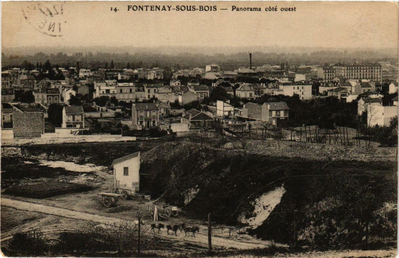 Carte postale ancienne Fontenay-sous-Bois Panorama coté ouest à Fontenay-sous-Bois