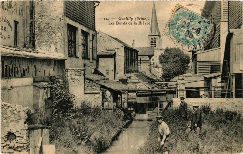 Carte postale ancienne Gentilly Les Bords de la Bievre à Gentilly