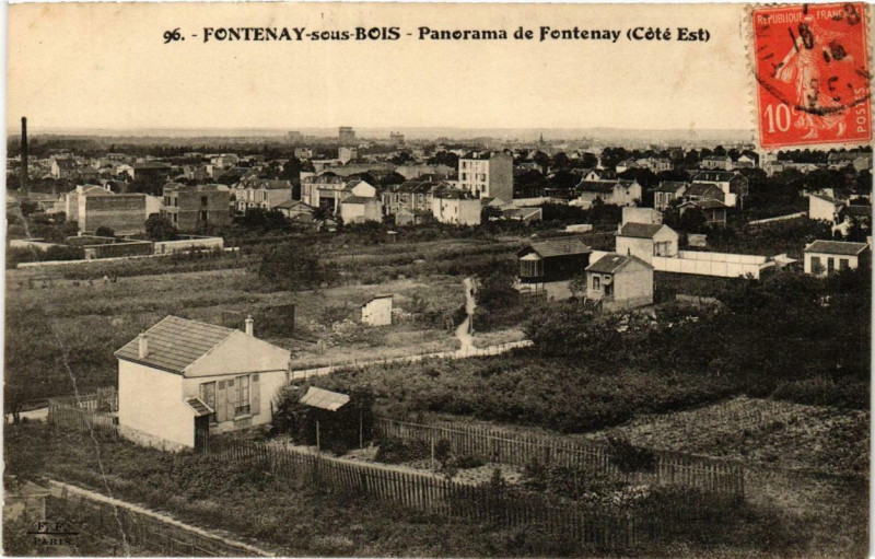 Carte postale ancienne Fontenay-sous-Bois 96 Panorama Coté Est à Fontenay-sous-Bois