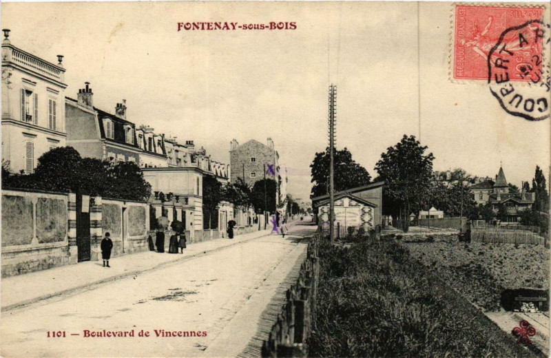 Carte postale ancienne Fontenay-sous-Bois 1101 Boulevard de Vincennes à Fontenay-sous-Bois