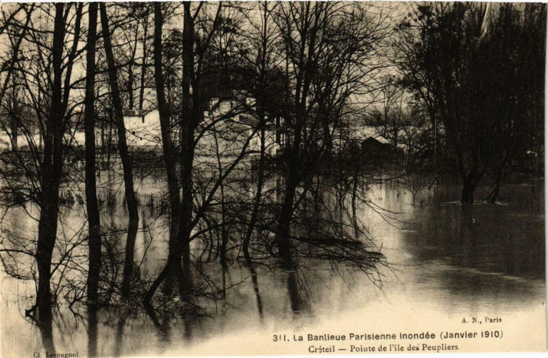 Carte postale ancienne Creteil Point de l'Ile des Peupliers à Créteil