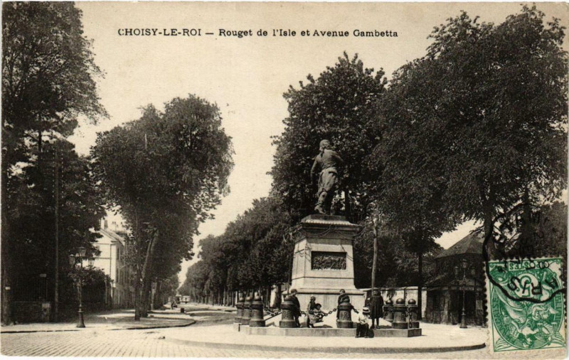 Carte postale ancienne Choisy-le-Roi Rouget de l'Isle et Avenue Gambetta à Choisy-le-Roi