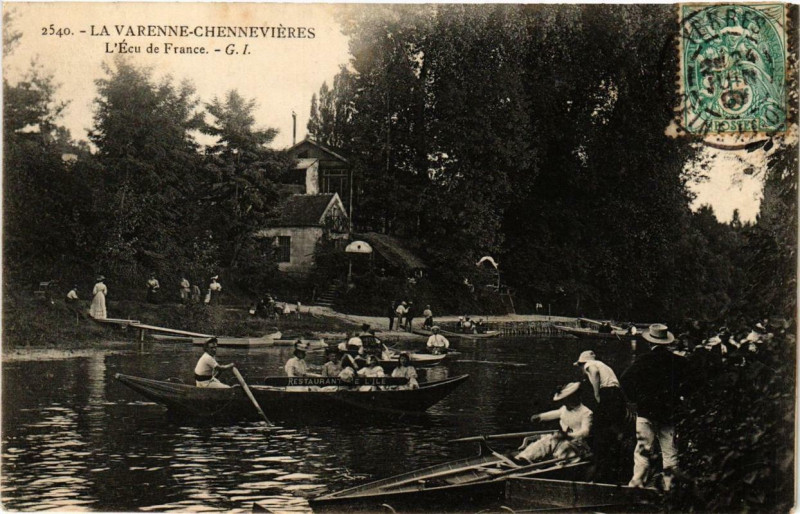 Carte postale ancienne Varenne-Chennevieres L'Ecu de France