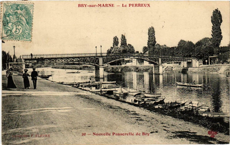 Carte postale ancienne Bry-sur-Marne 20 Nouvelle Passerelle de Bry à Bry-sur-Marne