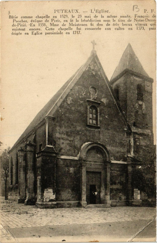 Carte postale ancienne Puteaux - L'Eglise à Puteaux