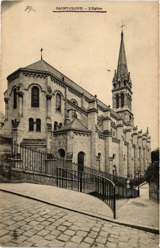 Carte postale ancienne Saint-Cloud - L'Eglise à Saint-Cloud