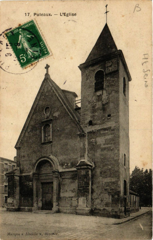 Carte postale ancienne Puteaux - L'Eglise à Puteaux