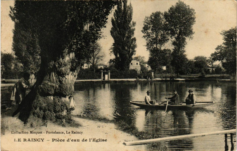 Carte postale ancienne Le Raincy - Piéce d'eau de l'Eglise
