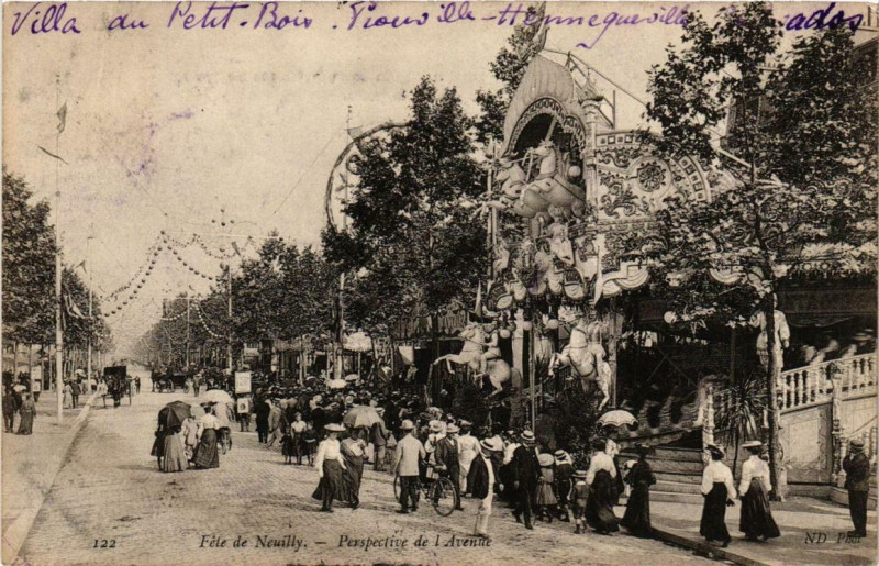 Carte postale ancienne Fete de Neuilly Perspective de l'Avenue