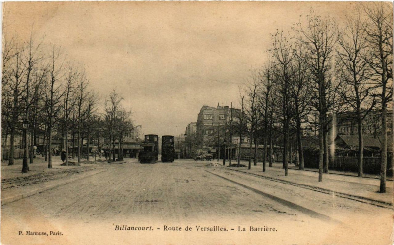 Carte postale ancienne Billancourt Route de Versailles La Barriere