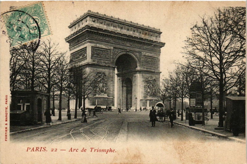 Carte postale ancienne Arc de Triomphe à Paris 16e