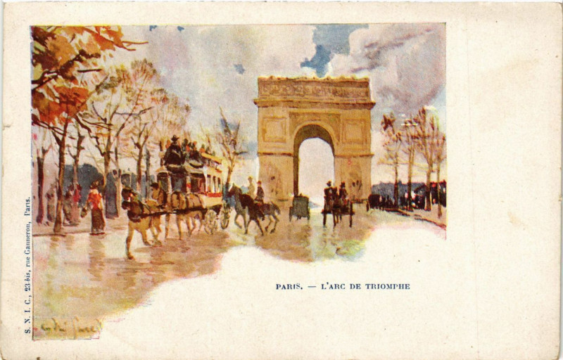 Carte postale ancienne Paris 8e - L'Arc de Triomphe à Paris 8e