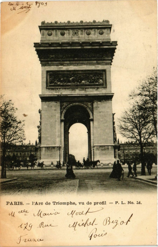 Carte postale ancienne Paris 8e - L'Arc de Triomphe à Paris 8e