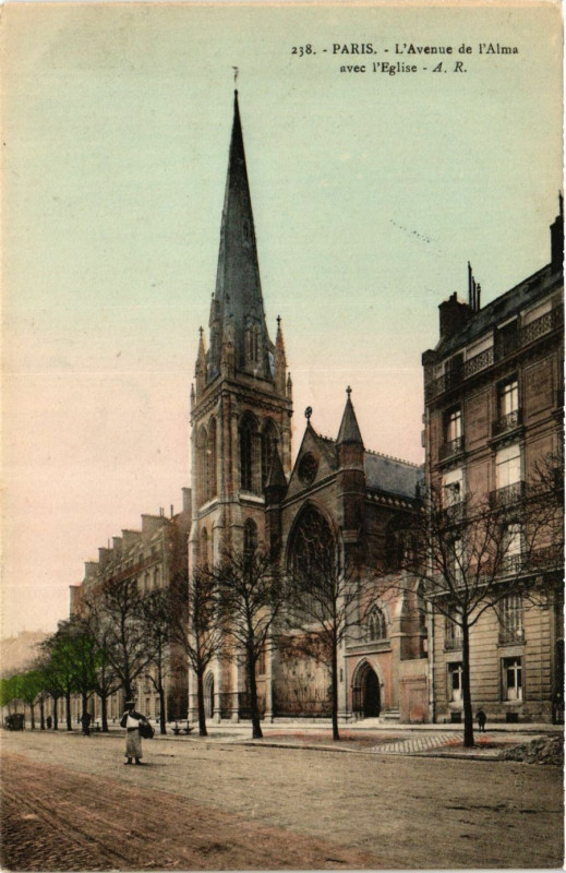 Carte postale ancienne Paris 8e - L'Avenue de l'Alma à Paris 8e