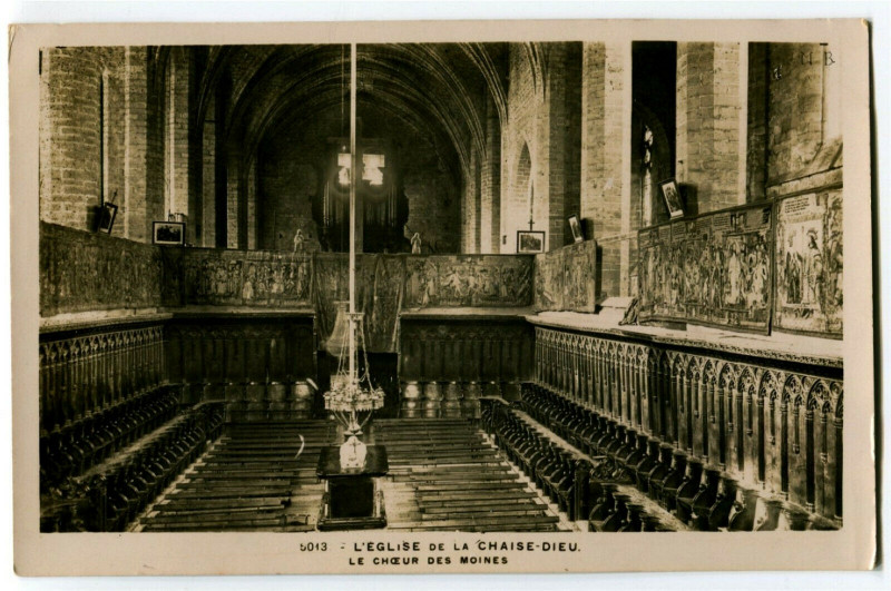 Carte postale ancienne Haute-Loire Eglise La Chaise-Dieu le Choeur des Moines Carte-photo à La Chaise-Dieu