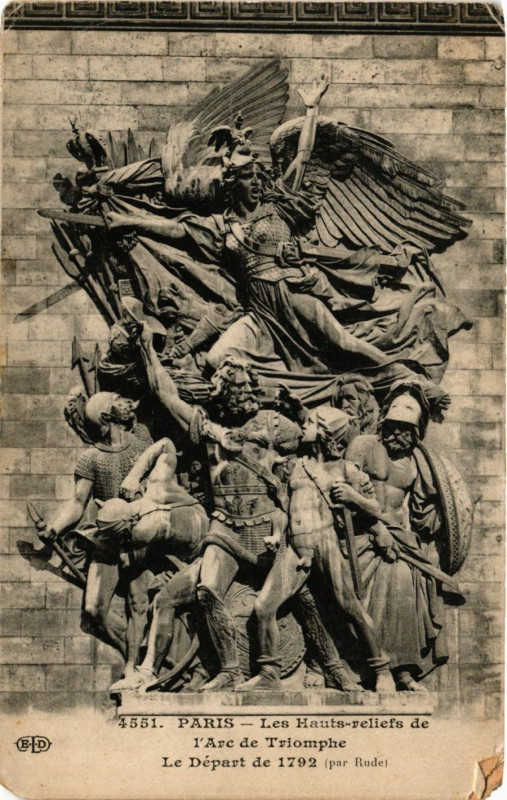 Carte postale ancienne Paris 8e - Les Hauts reliefs de l'Arc de Triomphe à Paris 8e