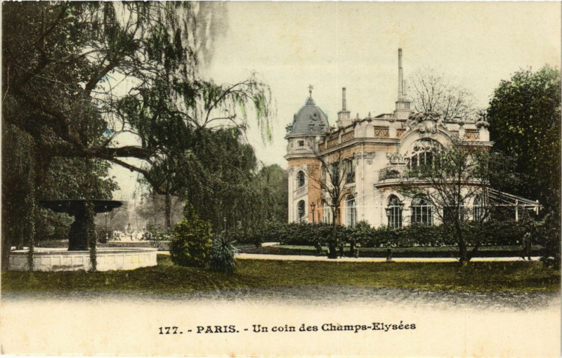 Carte postale ancienne Paris 8e - Un coin des Champs-Elysées à Paris 8e