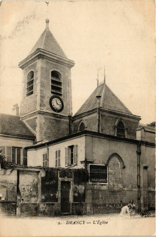 Carte postale ancienne Drancy - L'Eglise à Drancy