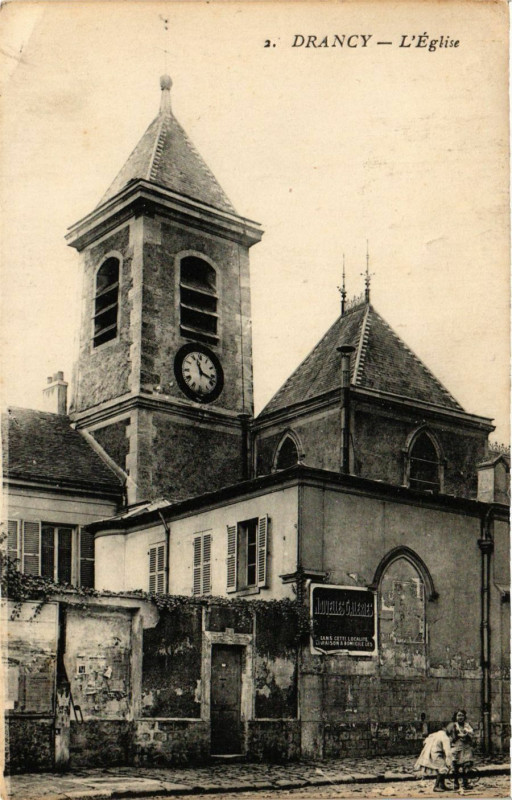 Carte postale ancienne Drancy - L'Eglise à Drancy