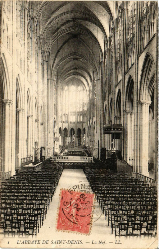 Carte postale ancienne L'Abbaye de Saint-Denis - La Nef à Saint-Denis