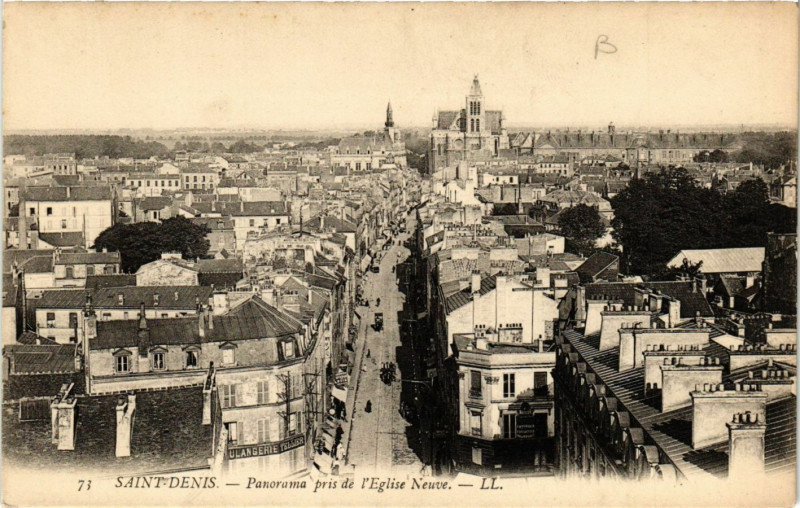 Carte postale ancienne Saint-Denis - Panorama pris de l'Eglise Neuve à Saint-Denis
