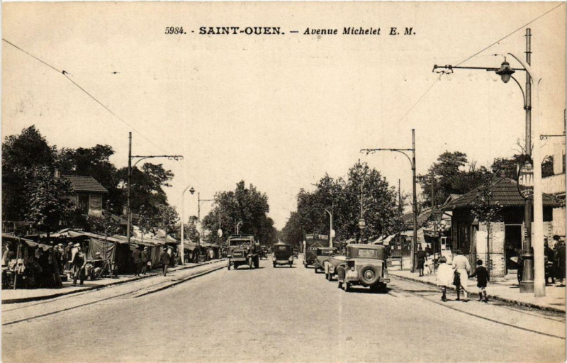 Carte postale ancienne Avenue Michelet à Saint-Ouen-sur-Seine