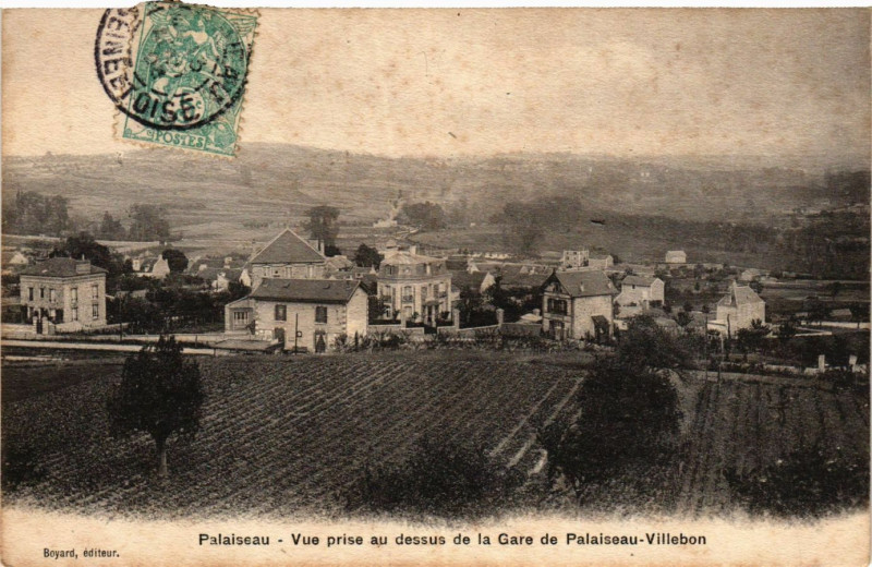 Carte postale ancienne Vue prise au dessus de la Gare de Palaiseau-Villebon à Palaiseau