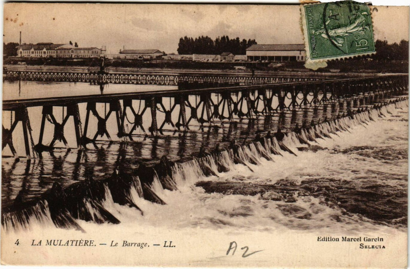Carte postale ancienne La Mulatiere - Le Barrage à La Mulatière