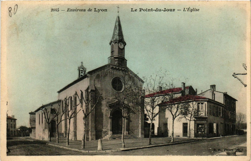 Carte postale ancienne Lyon - Env. - Le Point-du-Jour - L'Eglise à Lyon