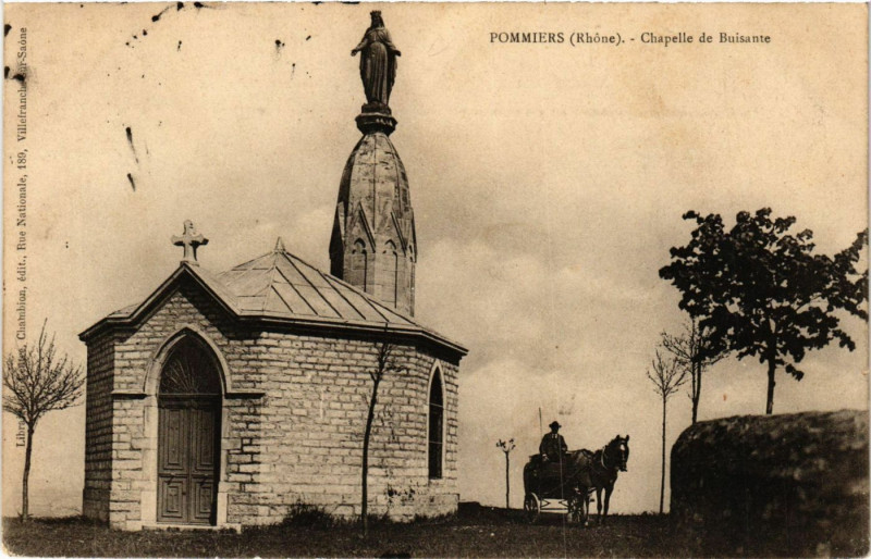Carte postale ancienne Pommiers - Chapelle de Buisante à Pommiers