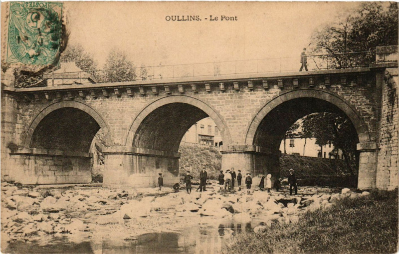 Carte postale ancienne Oullins - Le Pont à Oullins