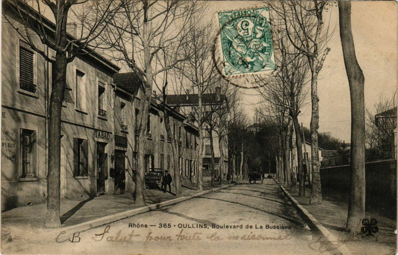 Carte postale ancienne Oullins - Boulevard de La Bussiere à Oullins