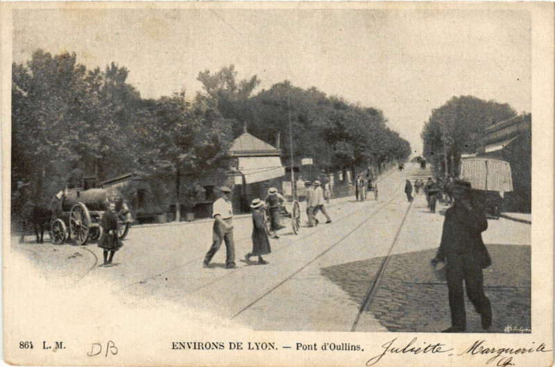 Carte postale ancienne Oullins - Pont d'Oullins - Invirons de Lyon à Oullins