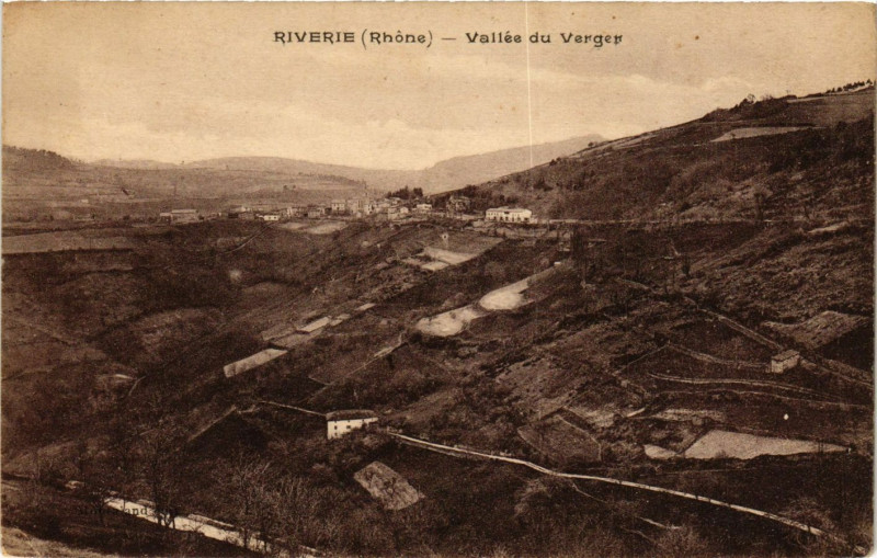 Carte postale ancienne Riverie - Vallée du Verger à Riverie