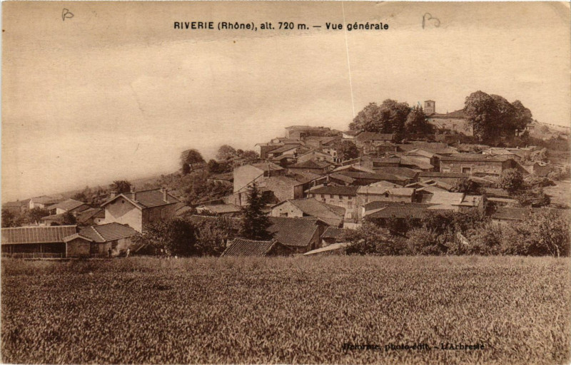 Carte postale ancienne Riverie - Vue générale à Riverie