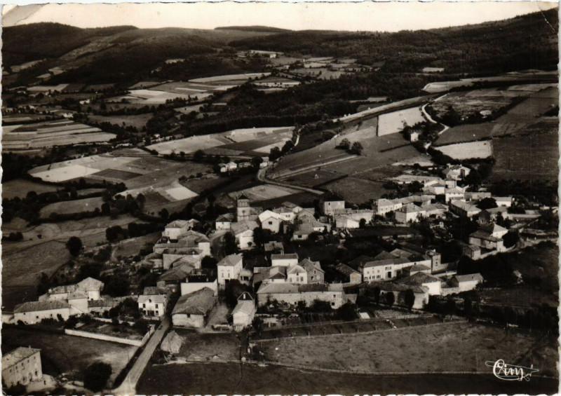 Carte postale ancienne Propieres - Vue générale Aérienne à Propières