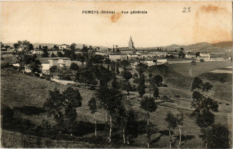 Carte postale ancienne Pomeys - Vue générale à Pomeys