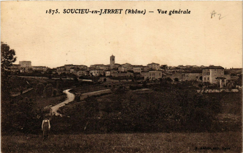 Carte postale ancienne Soucieu-en-Jarret - Vue générale
