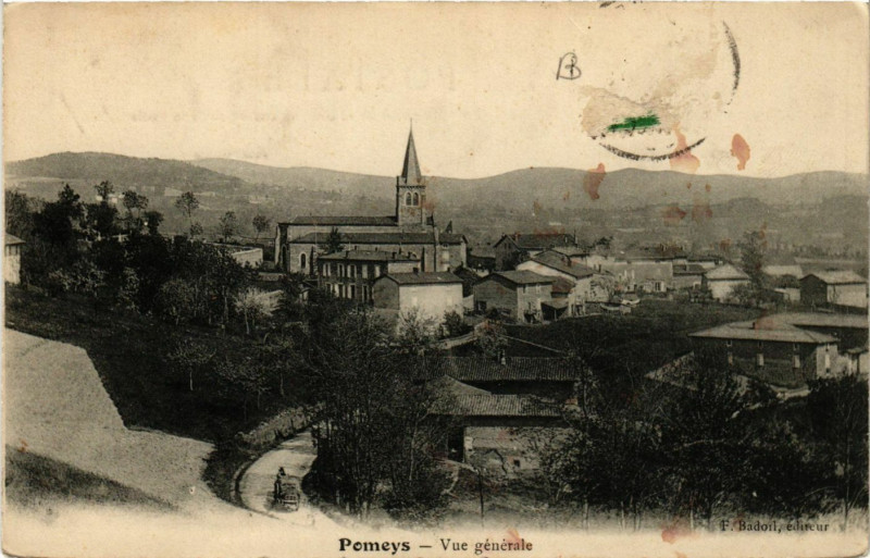 Carte postale ancienne Pomeys - Vue générale à Pomeys