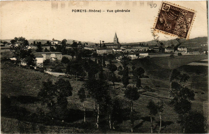 Carte postale ancienne Pomeys - Vue générale à Pomeys