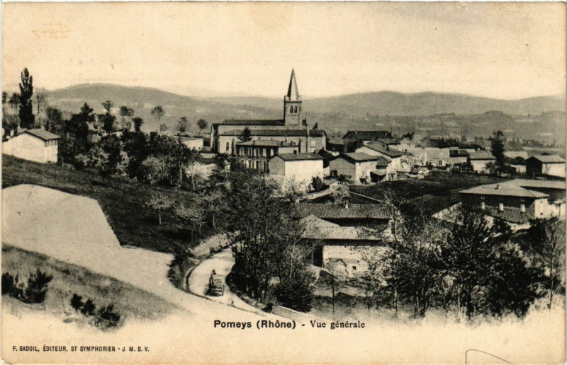 Carte postale ancienne Pomeys - Vue générale à Pomeys