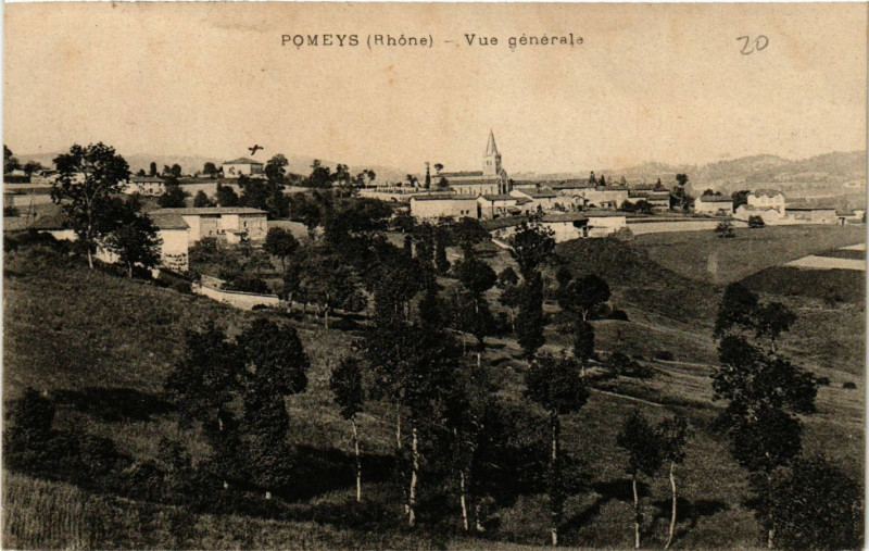 Carte postale ancienne Pomeys - Vue générale à Pomeys