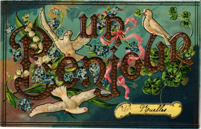 Carte postale ancienne Touelles ? - Un Bonjour