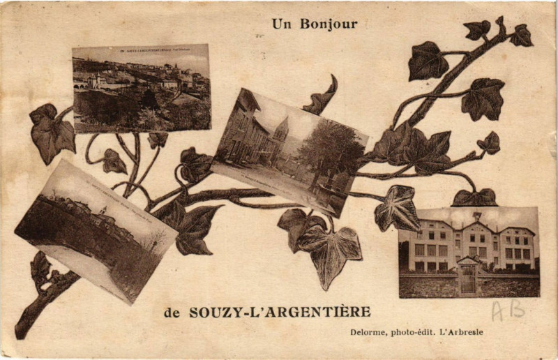 Carte postale ancienne Souzy-l'Argentiere - Scenes - Un Bonjour de Souzy-l'Argentiere à Souzy